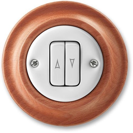 Выключатель для жалюзи 2-клавишный ABB DECENTO, скрытый монтаж, белый фарфор / вишня, 2CHK598834C4052 в Петрозаводске