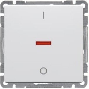 Выключатель 1-клавишный ABB IMPRESSIVO с подсветкой, скрытый монтаж, белый, 2TKA00000407 в Петрозаводске
