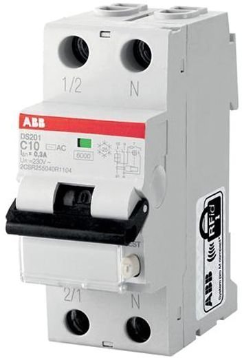 Дифавтомат ABB DS200 1P+N 10А (B) 6 кА, 30 мА (AC), 2CSR255040R1105 в Петрозаводске