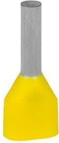 Наконечник каб. 2FER1014P-G, медь лужен./полипропилен, втулка, двойной, желтый, 2x1мм2, 14мм, 500 шт. в пачке, 7TCA301140R0339