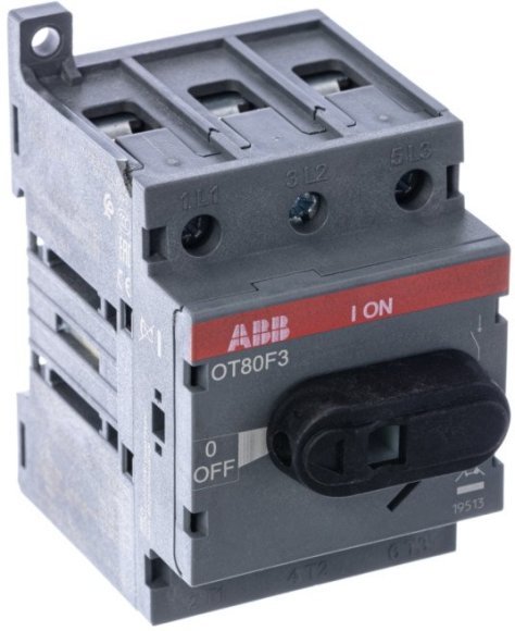 Рубильник OT80F3 до 80А 3х-полюсный для установки на DIN-рейку или монтажную плату (с резерв. ручкой), 1SCA105798R1001 в Петрозаводске Рубильник OT80F3 до 80А 3х-полюсный для установки на DIN-рейку или монтажную плату (с резерв. ручкой), 1SCA105798R1001 в Петрозаводске