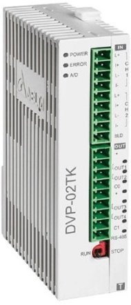 DVP02TKL-S Температурный контроллер серии S, базовый модуль, 2 канала, 16 бит, 2 аналог. выхода (0~10 В, 0~20 мA, 4~20 мA)