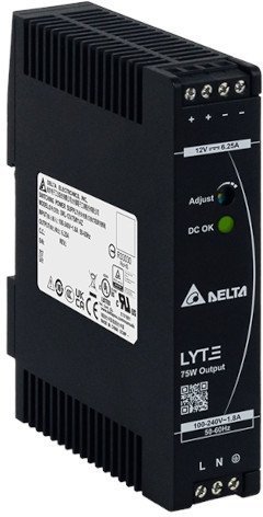 DRL-12V75W1AZ Блок питания 1ф. 85-264 VAC, Uвых = 12 В, Ток нагрузки макс = 6,25 А, 75Вт, в пластиковом корпусе в Петрозаводске