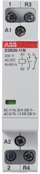 Модульный контактор ABB ESB20 1НО+1НЗ 20А 230В AC/DC, 1SBE121111R0611 в Петрозаводске Модульный контактор ABB ESB20 1НО+1НЗ 20А 230В AC/DC, 1SBE121111R0611 в Петрозаводске