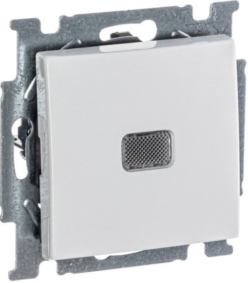 Выключатель 1-клавишный ABB BASIC55 с подсветкой, скрытый монтаж, альпийский белый, 2CKA001012A2153 в Петрозаводске
